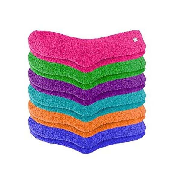 Solid Color Toasty Plush 6 Pack Fuzzy Socks - Picture 5 of 8